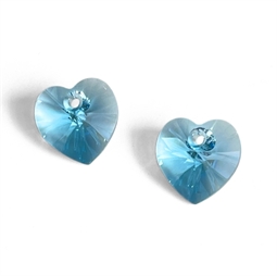 Lyseblå Swarovski hjerte vedhæng